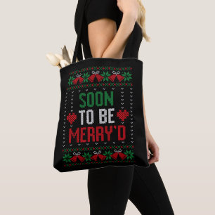 Bolso De Tela Novia y Novio Pronto Casados Feliz Navidad