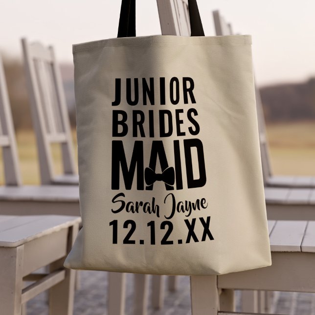 Bolso De Tela Novialidad Junior Noviaria Boda Tote Bag (Junior Bridesmaid Wedding Tote Bag with space for a name and your wedding date!)