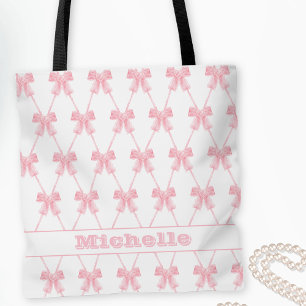 Bolso De Tela Noviaria Coquette Pink Bow