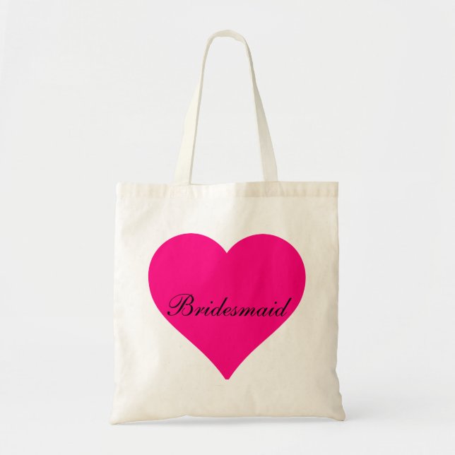 Bolso De Tela Noviaria de Corazón Rosa (Frente)