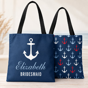 Bolso De Tela Noviaria de matrimonio Nautical Anchor