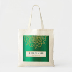 Bolso De Tela Noviaria estilo indio Moda de oro verde