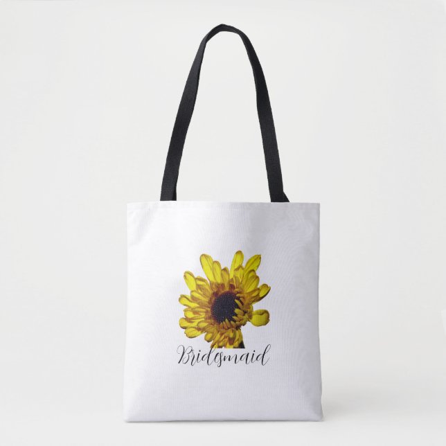 Bolso De Tela Noviaria Golden Yellow Floral Custom Wedding (Anverso)