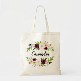 Bolso De Tela Noviaria Tote Bag Propuesta Personalizado Flores d