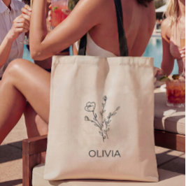 Bolso De Tela Novias rusas de flores silvestres llaman Tote Bag