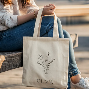 Bolso De Tela Novias rusas de flores silvestres llaman Tote Bag