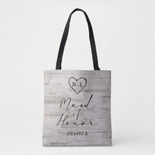 Bolso De Tela novias talladas Rústica empleada de honor de la ma
