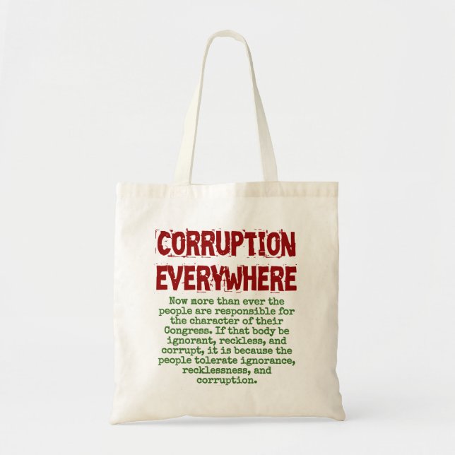 Bolso De Tela Now More Than Ever - Corruption Quote (Frente)