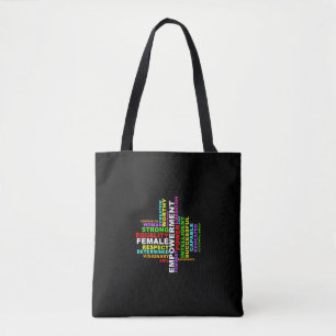 Bolso De Tela Nube de palabras de mujeres fuertes