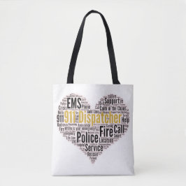 Bolso De Tela Nube de Word de Dispatcher 911