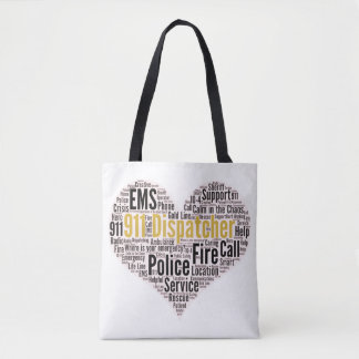 Bolso De Tela Nube de Word de Dispatcher 911