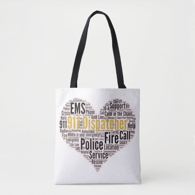 Bolso De Tela Nube de Word de Dispatcher 911 (Anverso)