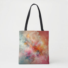 Bolso De Tela Nube Floral Abstracta de Tinta Paisaje