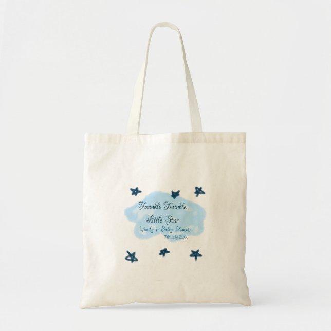 Bolso De Tela Nubes azules parpadean Twinkle Little Star baby sh (Frente)