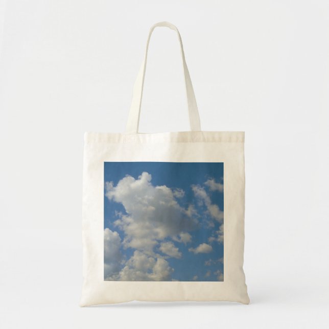 Bolso De Tela Nubes blancas/grises y bolsita azul cielo (Frente)
