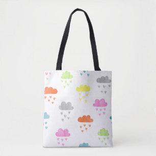 Bolso De Tela Nubes de ensueño: Lluvia en el corazón acuarela