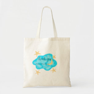 Bolso De Tela Nubes de estrellas de la luna acuarela de la ducha
