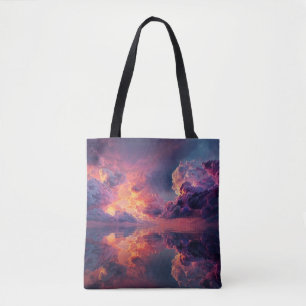 Bolso De Tela Nubes dramáticas surrealistas con puesta de sol ar