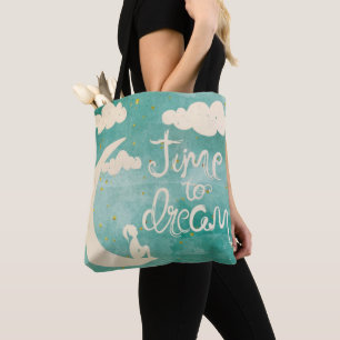 Bolso De Tela Nubes lunares inspiran cita de sueños