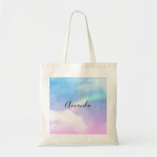 Bolso De Tela Nubes mágicas pasteles y arcoiris