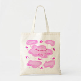 Bolso De Tela nubes rosadas estrellas pastel dama de honor femen