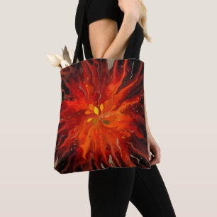Bolso De Tela Núcleo Carmesí: Explosión de Energía Abstracta Ard