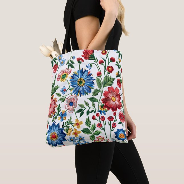 Bolso De Tela Núcleo de la cabaña de flores luminosas (Detalle)