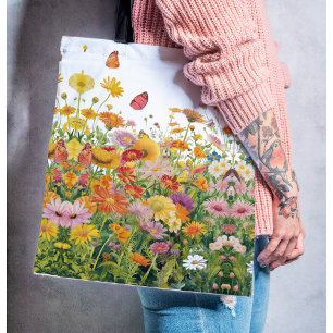 Bolso De Tela Núcleo del algodón comercio de flores silvestres y