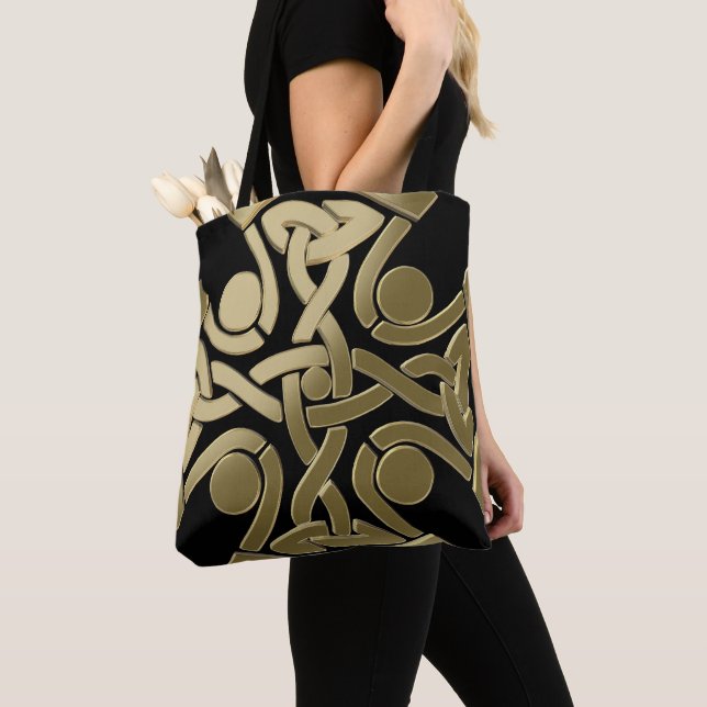 Bolso De Tela Nudo dorado celta (Detalle)