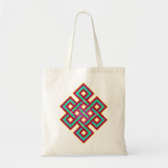 Bolso De Tela Nudo eterno budista (Frente)