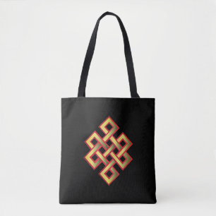 Bolso De Tela Nudo eterno dorado sobre negro
