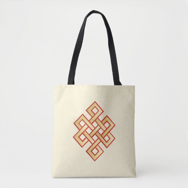 Bolso De Tela Nudo Eterno sobre Marfil (Anverso)