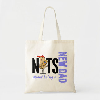 Bolso De Tela Nueces sobre ser un nuevo papá 1 (azul)