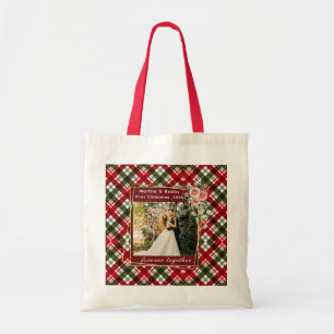 Bolso De Tela Nuestra primera foto de Navidad recién casada