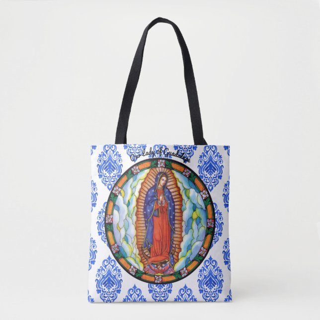 Bolso De Tela Nuestra Señora de Guadalupe Hermosa Mujer (Anverso)