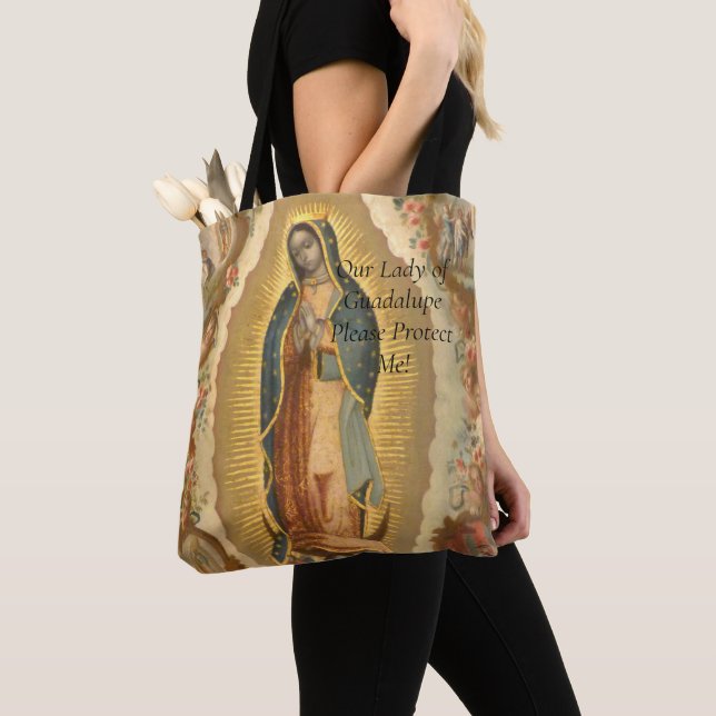 Bolso De Tela Nuestra Señora de Guadalupe ¡Protégeme! (Detalle)