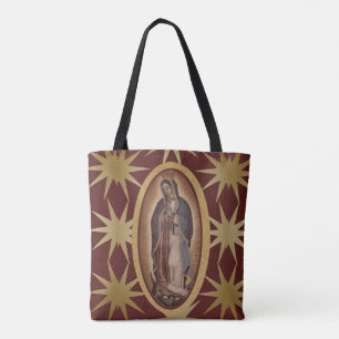 Bolso De Tela Nuestra Señora de Guadalupe Santa María Virgen Esp
