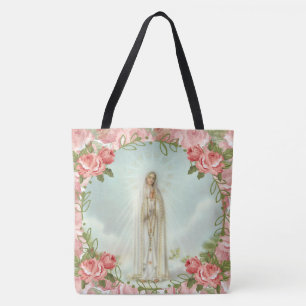 Bolso De Tela Nuestra señora de los rosas rosados de Fátima
