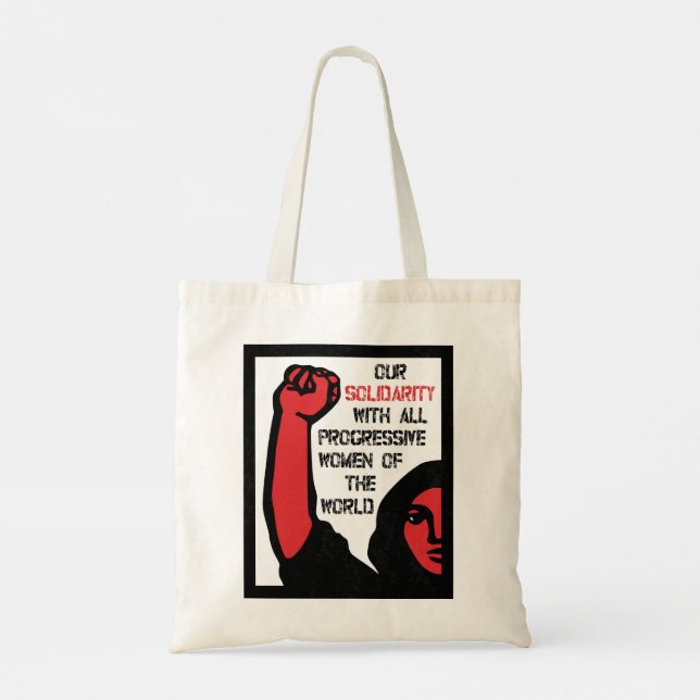 Bolso De Tela Nuestra solidaridad con todas las mujeres progresi (Reverso)