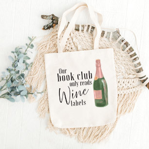 Bolso De Tela Nuestro Club de Lectura Lee Etiquetas de Vino Dive
