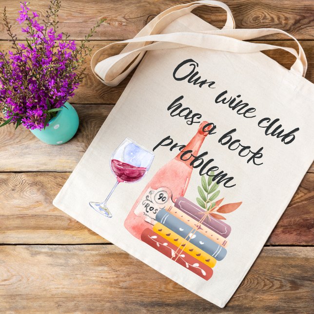 Bolso De Tela Nuestro Club De Vino Tiene Un Personalizable De Pr (Subido por el creador)