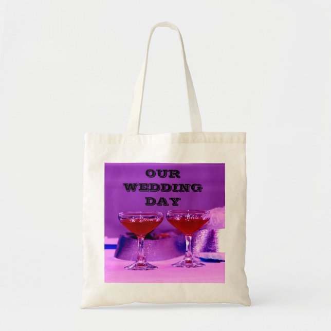 BOLSO DE TELA NUESTRO DÍA DE BODA (Frente)