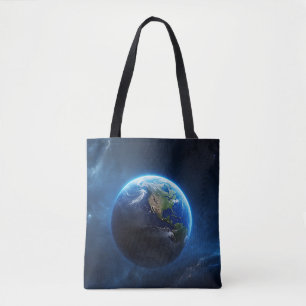 Bolso De Tela Nuestro hogar zafiro en el espacio