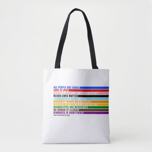Bolso De Tela Nuestros valores son el Tote (Anverso)