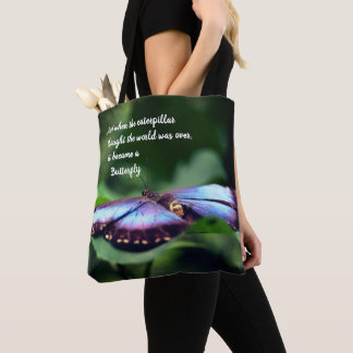 Bolso De Tela Nueva cita Inspiradora de Butterfly de comienzos
