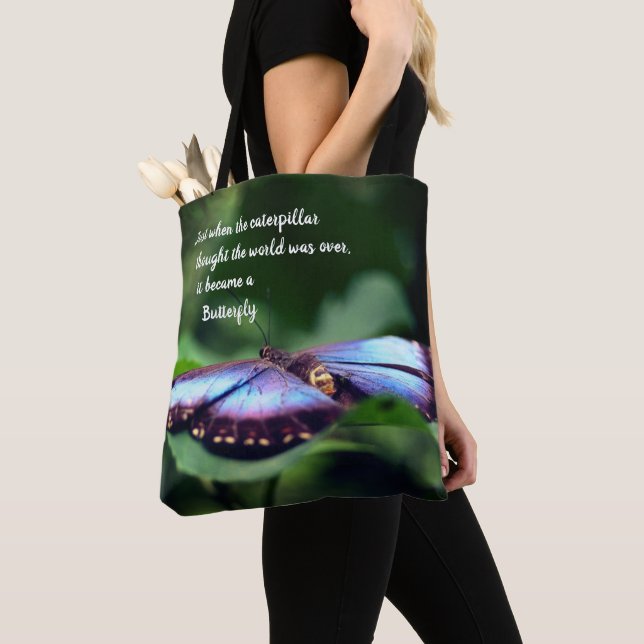 Bolso De Tela Nueva cita Inspiradora de Butterfly de comienzos (Detalle)