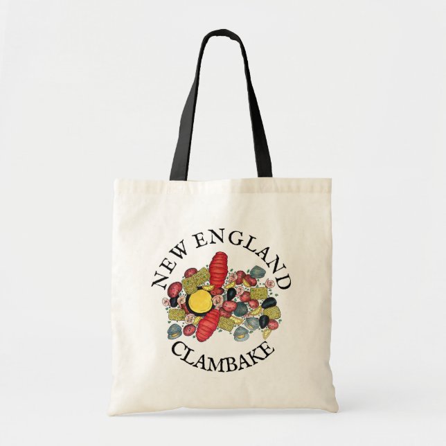 Bolso De Tela Nueva Inglaterra Clama Clambake de langosta Clamba (Frente)