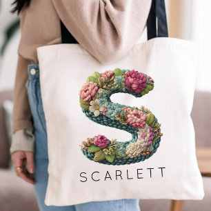Bolso De Tela Nueva Mamá Monograma Floral del Día de la Madre