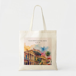 Bolso De Tela Nueva Orleans Louisiana barrio francés Acuarela