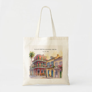 Bolso De Tela Nueva Orleans Louisiana barrio francés Acuarela